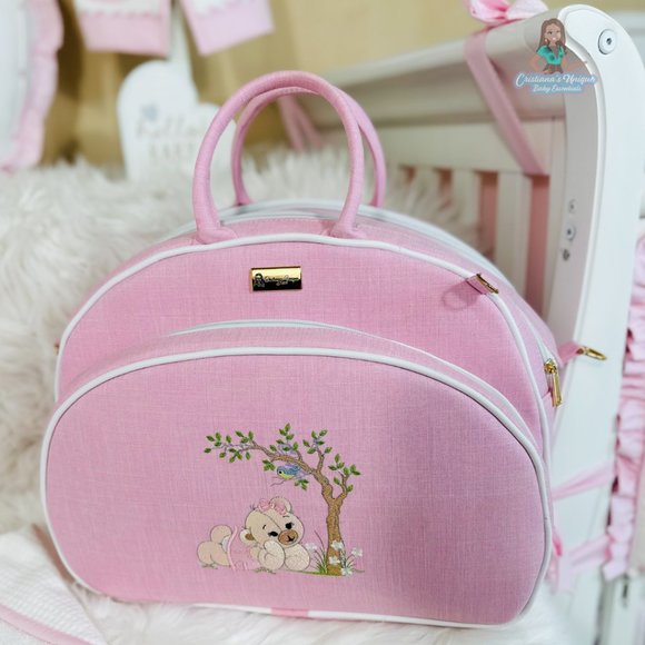 Pink Teddy Bear Personalized Maternity Bag - Picture 1 of 5